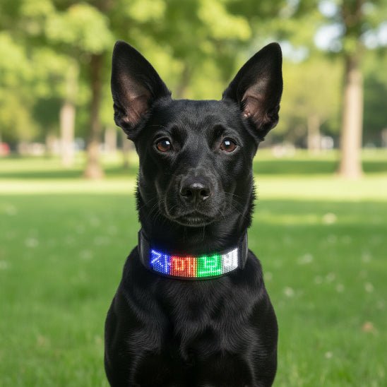 Collier lumineux chien | Message - Jamais sans mon chien