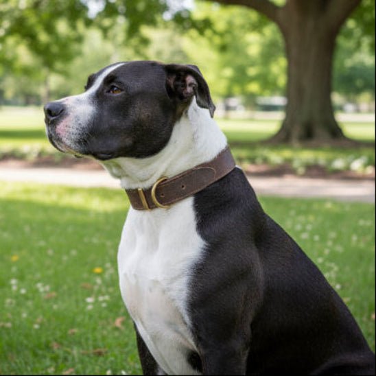 Collier chien | Cuir Véritable - Jamais sans mon chien