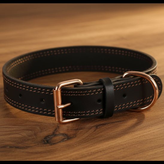 Collier chien | Cuir Véritable - Jamais sans mon chien
