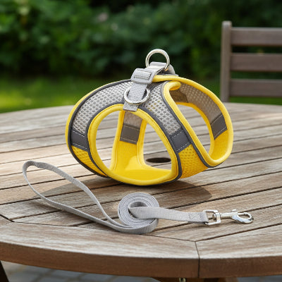 Harnais Chiot_Puppynette_couleur JAUNE et GRIS