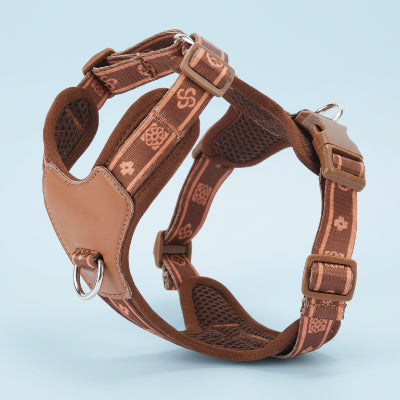 Harnais chien en Y | Cuir Anti-Traction- couleur BRUN