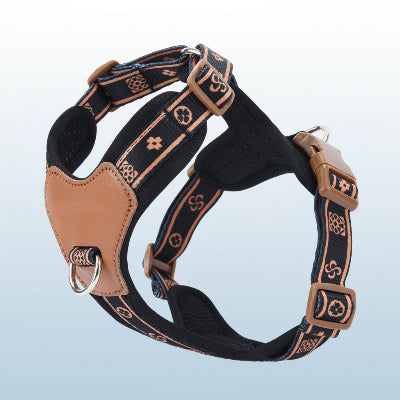 Harnais chien en Y | Cuir Anti-Traction- couleur NOIR