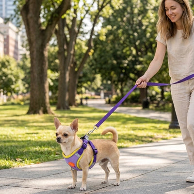 Harnais pour Chien | Anti-Traction Douillet 2-Violet-Chihuahua