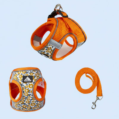 Harnais pour chien | Floralies- couleur ORANGE