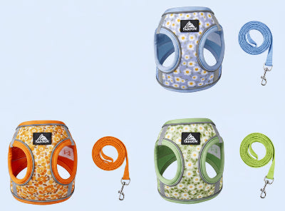 Harnais pour chien | Floralies-3 couleu®s avec laisse