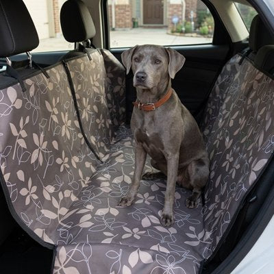 Housse voiture chien | Imperméable Agrippante- Marron avec fleurs- Weimaraner