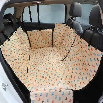 Housse voiture chien | Imperméable Agrippante- Motif BEIGE AVEC CHIENS