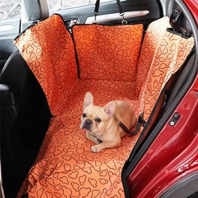 Housse voiture chien | Imperméable Cramponnante- Orange- Bouledogue