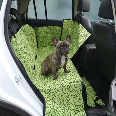 Housse voiture chien | Imperméable Cramponnante- Vert- Bouledogue