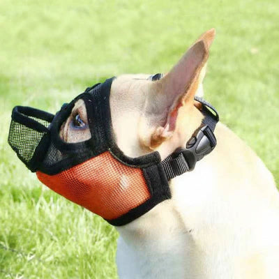 Muselière chien | Hannibal Lecter- couleur ORANGE- Modèle B-Bouledogue