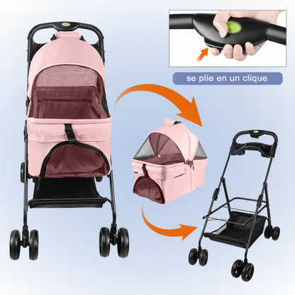 Poussette pour Chien | Confort Plus-Pliante