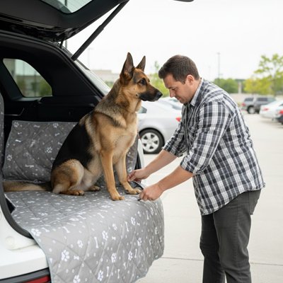 Protection chien voiture | Imperméable Matelassée- Berger Allemand