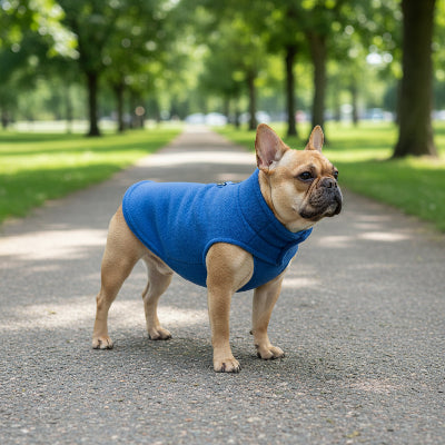 Pull pour Chien | Doux Polaire 2-couleur BLEU ROYAL