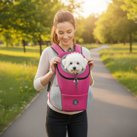 Sac a dos chien | Le Hublot 2-rose-au parc