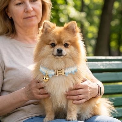 Collier Chien | Frou-Frou- Bleu-Pomeranien