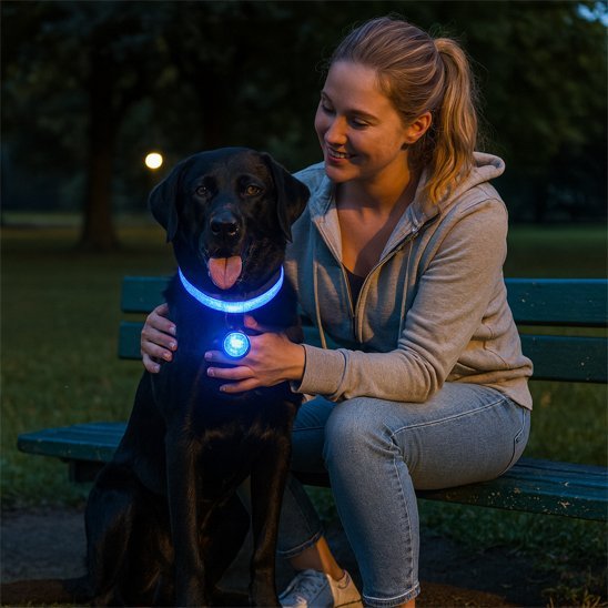 Collier lumineux pour chien | Saturne - Jamais sans mon chien