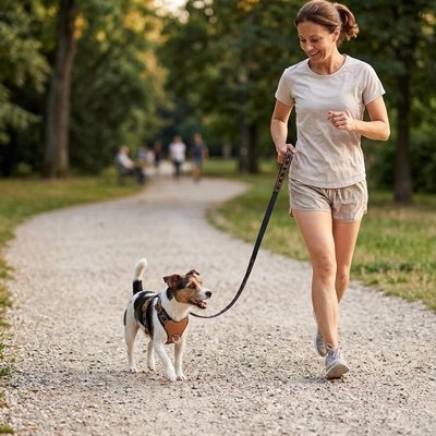 Harnais chien en Y | Cuir Anti-Traction - Noir- Terrier