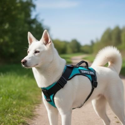 Harnais chien | Service Dog - Vert - Berger blanc