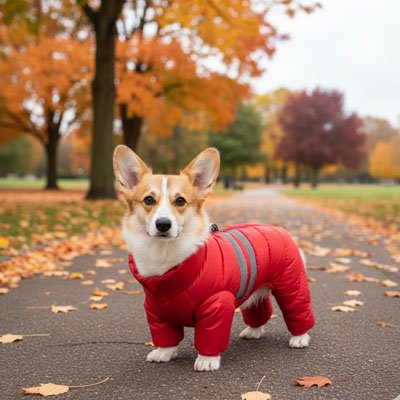 Manteau pour Chien | L'Astronaute- Rouge- Corgi