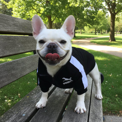 Pull chien | Le Sportif- Noir- Bouledogue-2