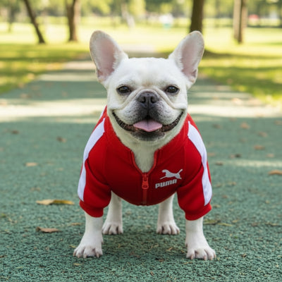 Pull chien | Le Sportif- Rouge- Bouledogue-6