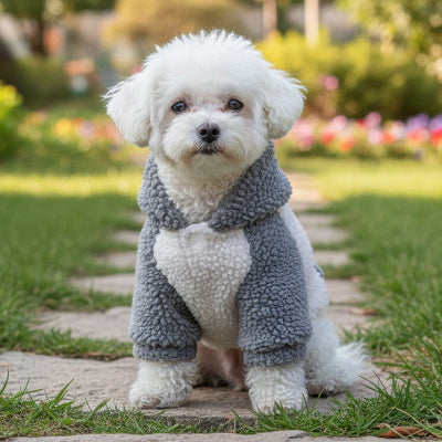 Pull Chien | Polaire Berbère- Bleu- Bichon-3